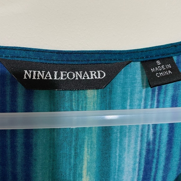 Nina Leonard Size Small Multicolour Stretch Midi Dress Short Sleeve - Picture 9 of 9